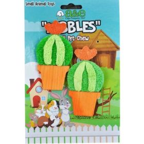 AE Cage Company Nibbles Barrel Cactus Loofah Chew Toy with Wood
