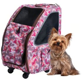 Petique in 1 Pet Carrier for Dogs Cats and Small Animals Pink Camo