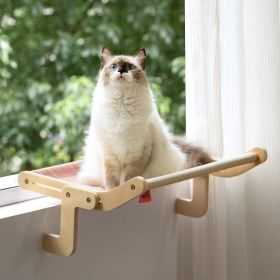 Mewoofun 5 Color Cat Pet Window Wooden Component Bed Hanging Cotton Canvas (Color: Pink)